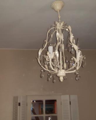 Lampadario shabby con 2 applique 