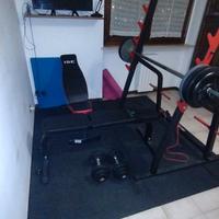Palestra , pesi , bilanciere, manubri, panche