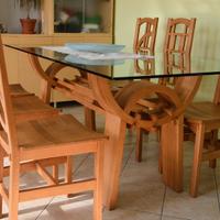 Tavolo e sedie in legno arte Peruviana ( Ande )