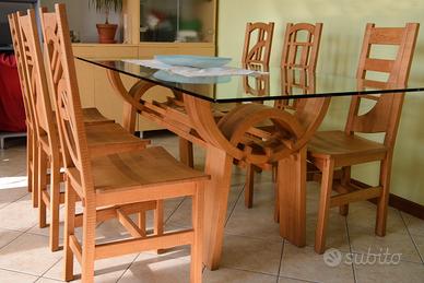 Tavolo e sedie in legno arte Peruviana ( Ande )