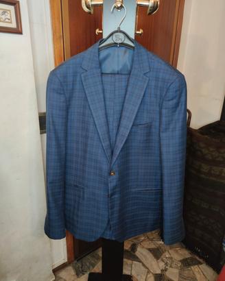Completo Blu Scozia Elegante Uomo