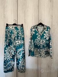 Completo coordinato due pezzi camicia e pantalone
