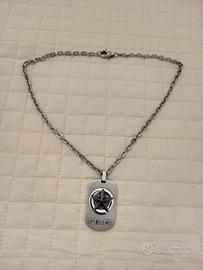 D&G Dolce e Gabbana Military Star Dog Tag Necklace