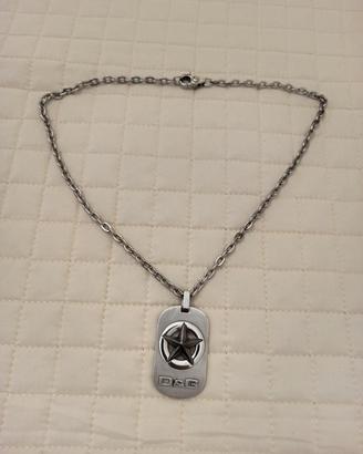 D&G Dolce e Gabbana Military Star Dog Tag Necklace
