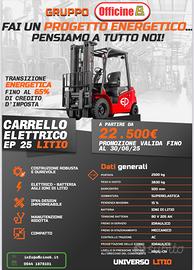 Carrello Elevatore Ind.Batteria al Litio