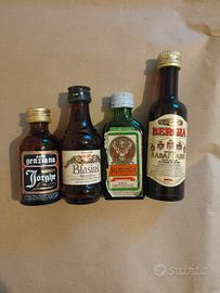 Lotto di 4 mini bottigliette amari vintage