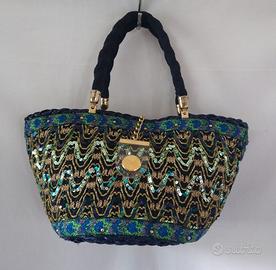 Borsa cestino con paillettes Nelly