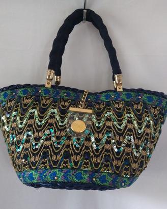 Borsa cestino con paillettes Nelly
