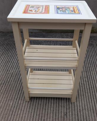 Mobiletto legno laccato bianco