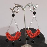 orecchini argento e corallo