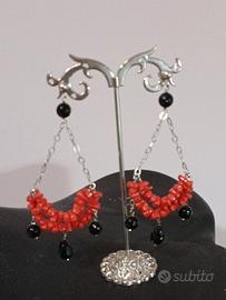 orecchini argento e corallo