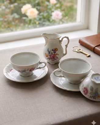 Tris Colazione Vintage Porcellana Rheinstadt