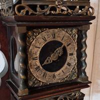 antico orologio a pendolo olandese con pesi 