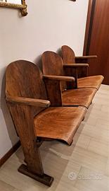 Panca da cinema vintage a 3 posti, anni '50