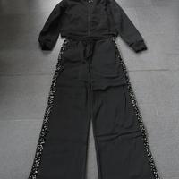 Tuta felpata con cappuccio in paillettes