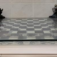 Base in vetro per scacchiera La Corte di Re Artù 