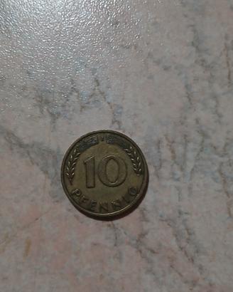Moneta da 10 Pfennig 1950
