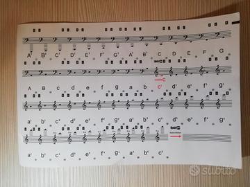 Adesivi note musicali per i tasti del pianoforte/t