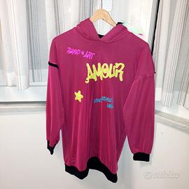 miniabito felpa + tulle con cappuccio Shop-art