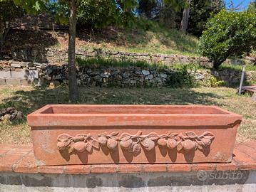 Fioriere vasi terracotta rettangolari fatte a mano