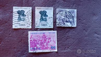 Lotto 4 francobolli a tema "Giuseppe Garibaldi"