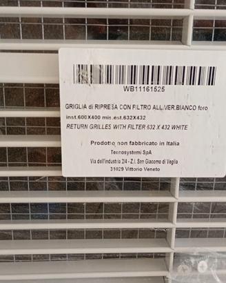 Griglie ripresa aria condizionatore controsoffitto