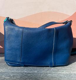 Borsa Gabs in vera pelle di colore blu elettrico.