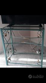 Tavolino porta tv in ferro battuto