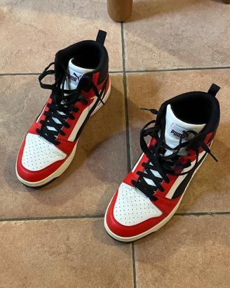 Puma Rebound V6 Mid bianco rosso nero