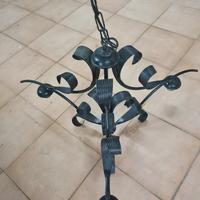 lampadario ferro battuto a 3 punti luce 