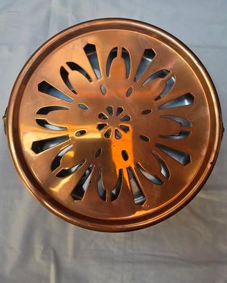 Scaldaletto Antico in Rame con Design Floreale Per