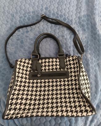 Borsa in tessuto fantasia bianco/nero di Diana&co