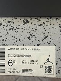 Jordan 4 retro numero 37.5