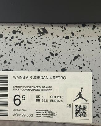 Jordan 4 retro numero 37.5