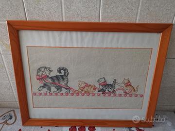 Quadro punto e croce gatti