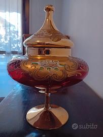 vaso bomboniera con stelo di murano
