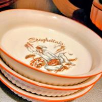 Servizio piatti Pulcinella in porcellana vintage