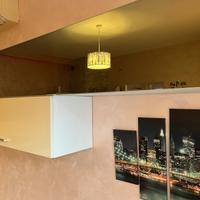 Parete attrezzata completa soggiorno bianco/fumé