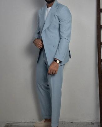 Completo doppio petto azzurro nuovo