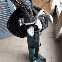 set completo da golf sacca portamazze + 9 mazze