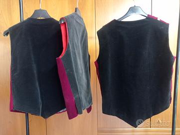 gilet  per costume sardo  uomo in velluto bordò  