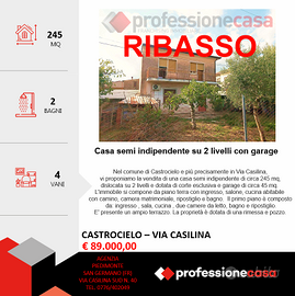 Casa semi indipendente su 2 livelli con garage