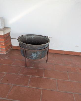 2 ANTICHI PAIOLI ( CALDERONI ) IN RAME