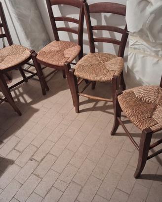 Sedie in legno impagliate