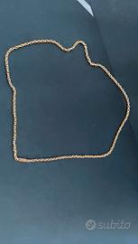 Collana vintage dorata a catena anni ’80