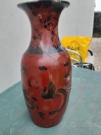 eccezionale vaso cinese in lacca