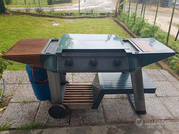 Barbecue a gas piastra inox