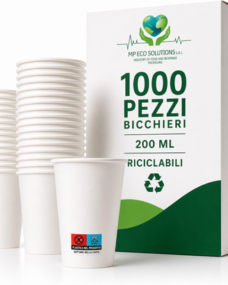 MP ECO SOLUTION 1000 Bicchieri Carta 200 ml
