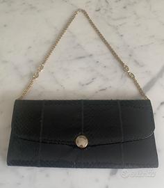 Elegante pochette vintage anni '70 in pelle