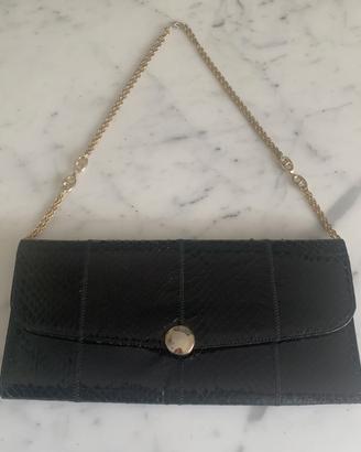 Elegante pochette vintage anni '70 in pelle